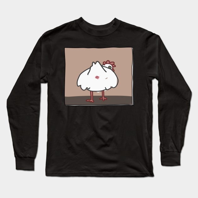 Butts Butts Butts - Chicken Long Sleeve T-Shirt by duckandbear